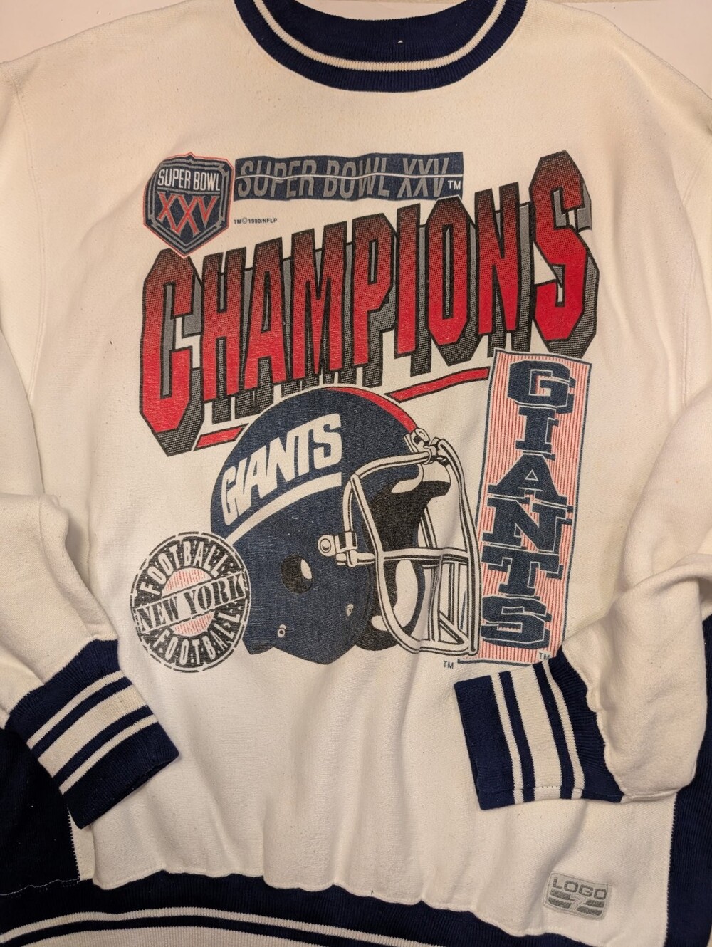 Vintage 1990 Super Bowl Champions New York Giants Sweatshirt Men's XL
